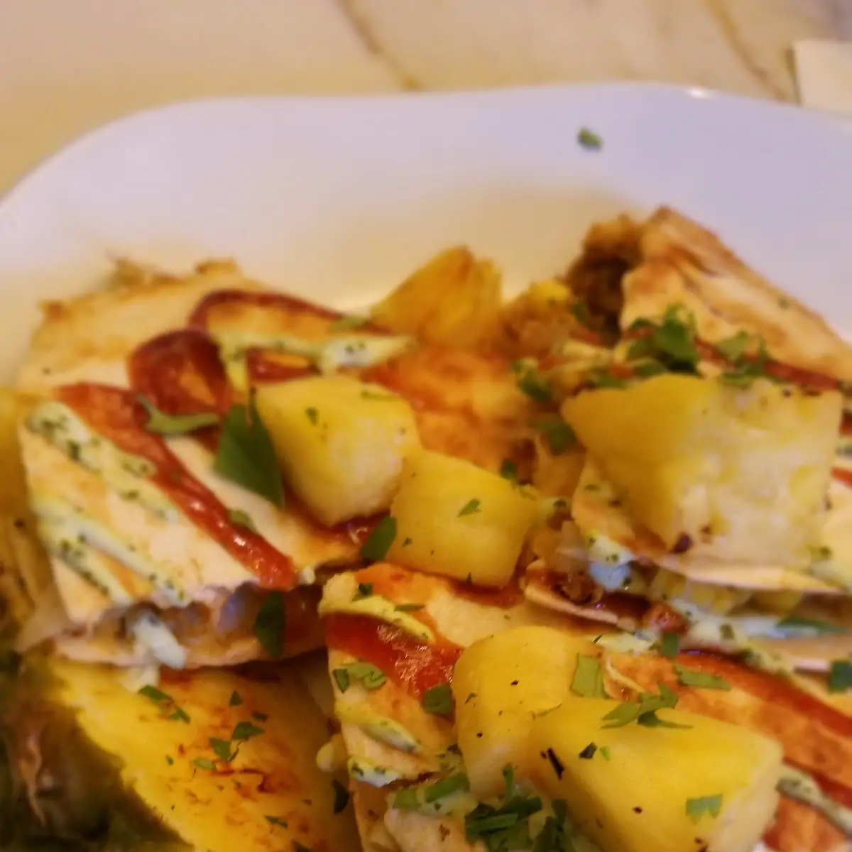 Blackened BBQ Chicken &Pineapple Quesadilla