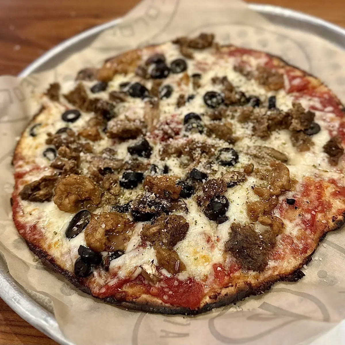 Thin Crust Cheese Pizza with Topping