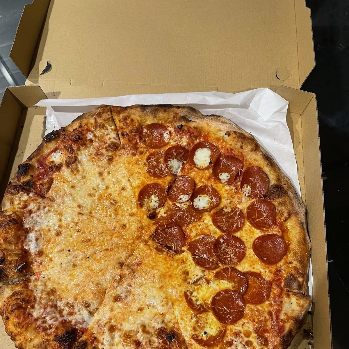 Half Cheese Half Pepperoni Pizza