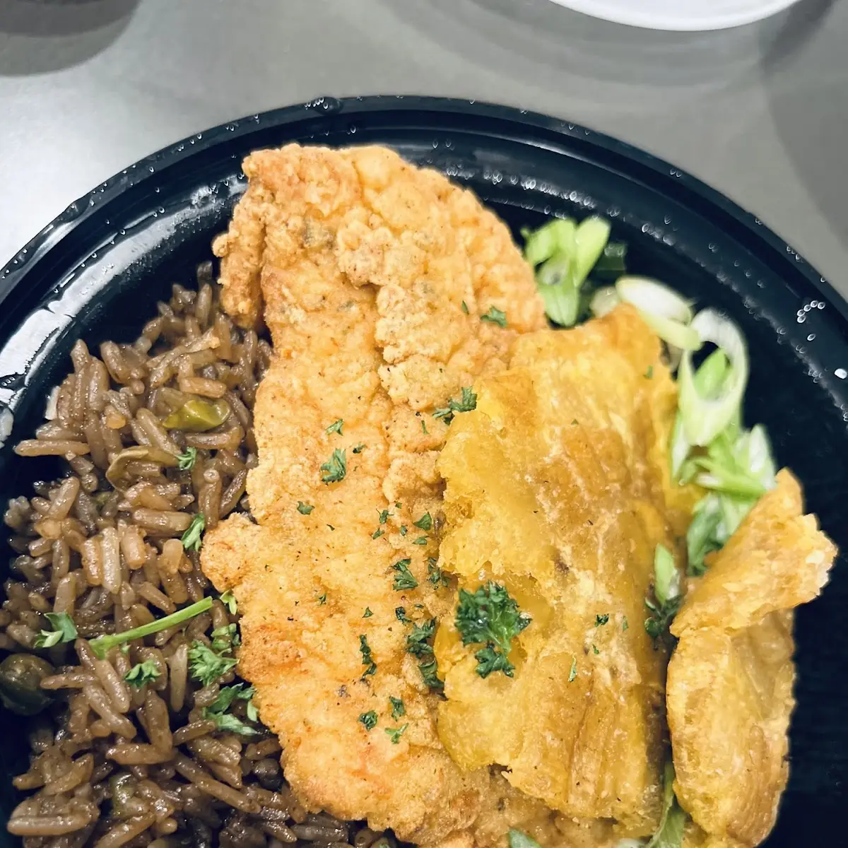 Fried Catfish Banane and Diri Jon Jon