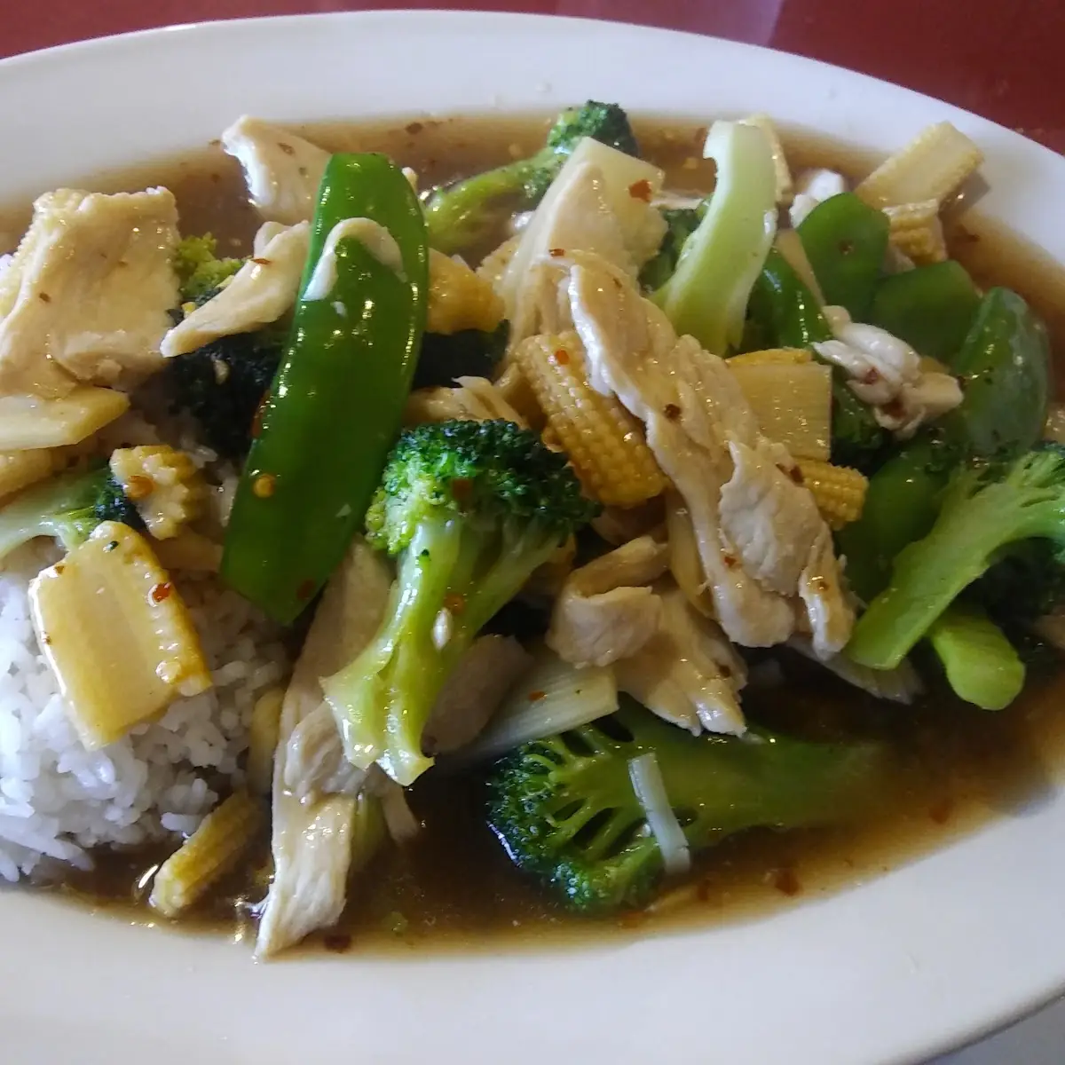 Pad Baby Corn with Chicken