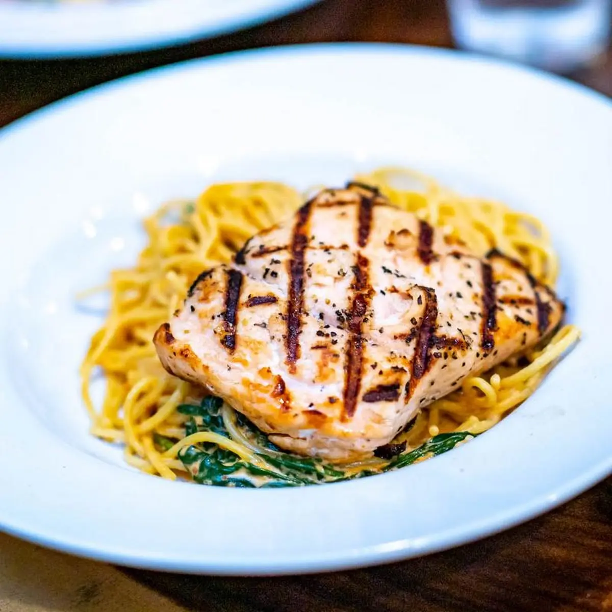 Grilled Salmon Spaghetti