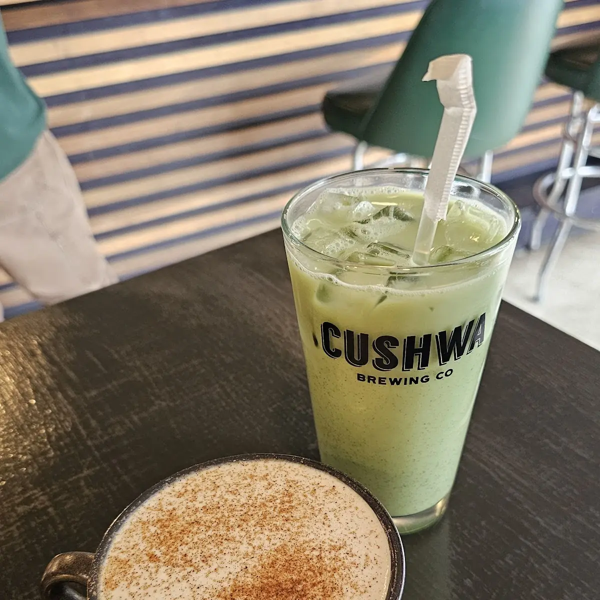Chai Latte and a Honey Matcha