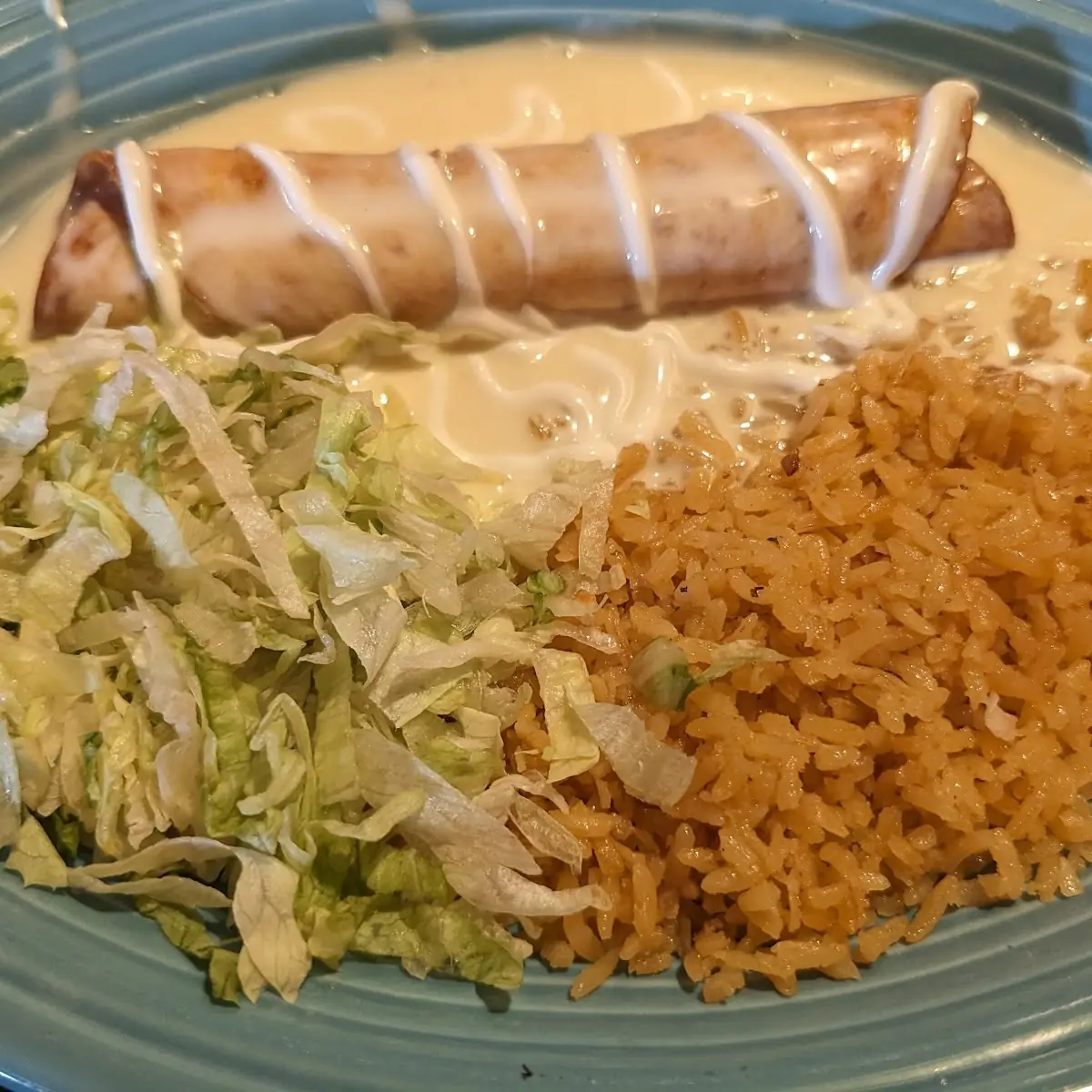 One Burrito One Enchilada Rice & Beans