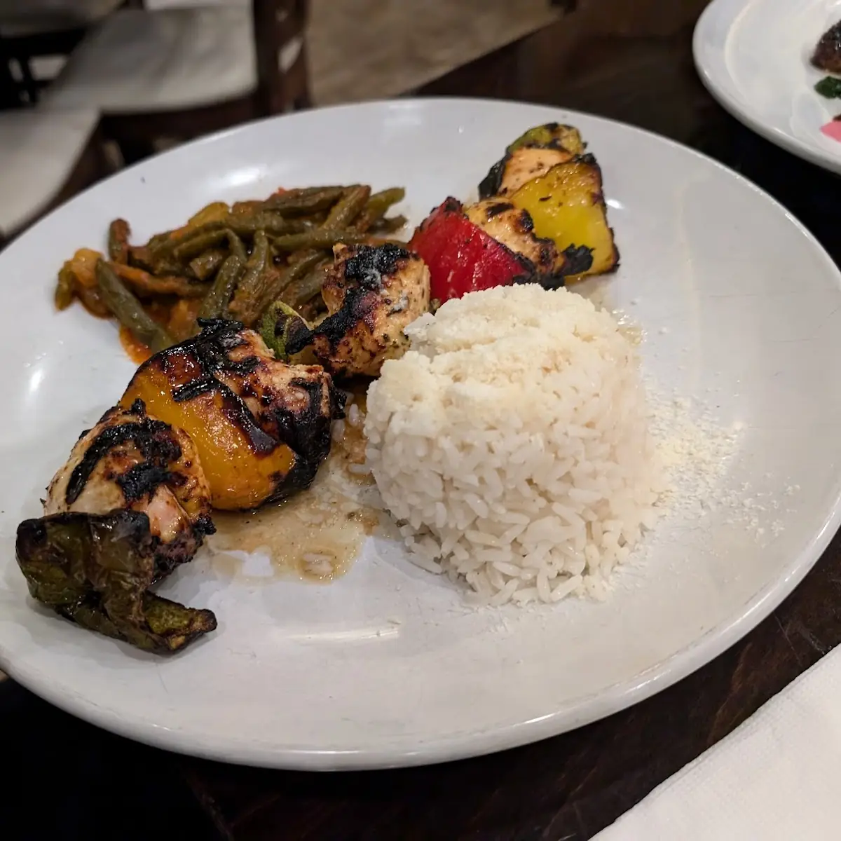 Chicken Skewers with Rice and Vegetables