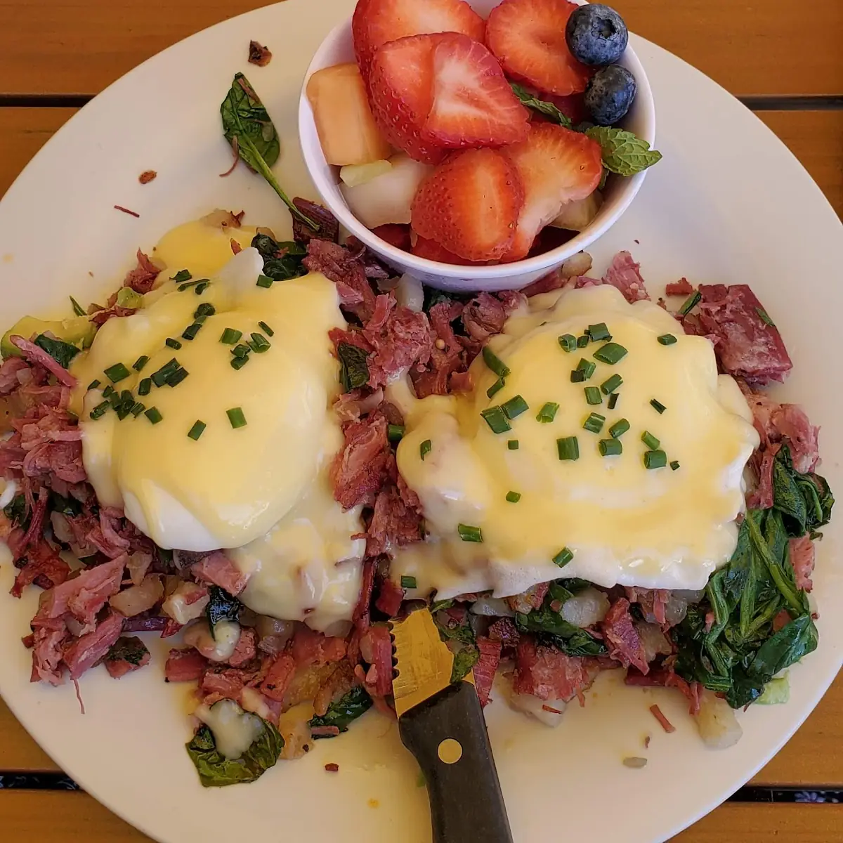 Eggs Benedict and Hash Browns