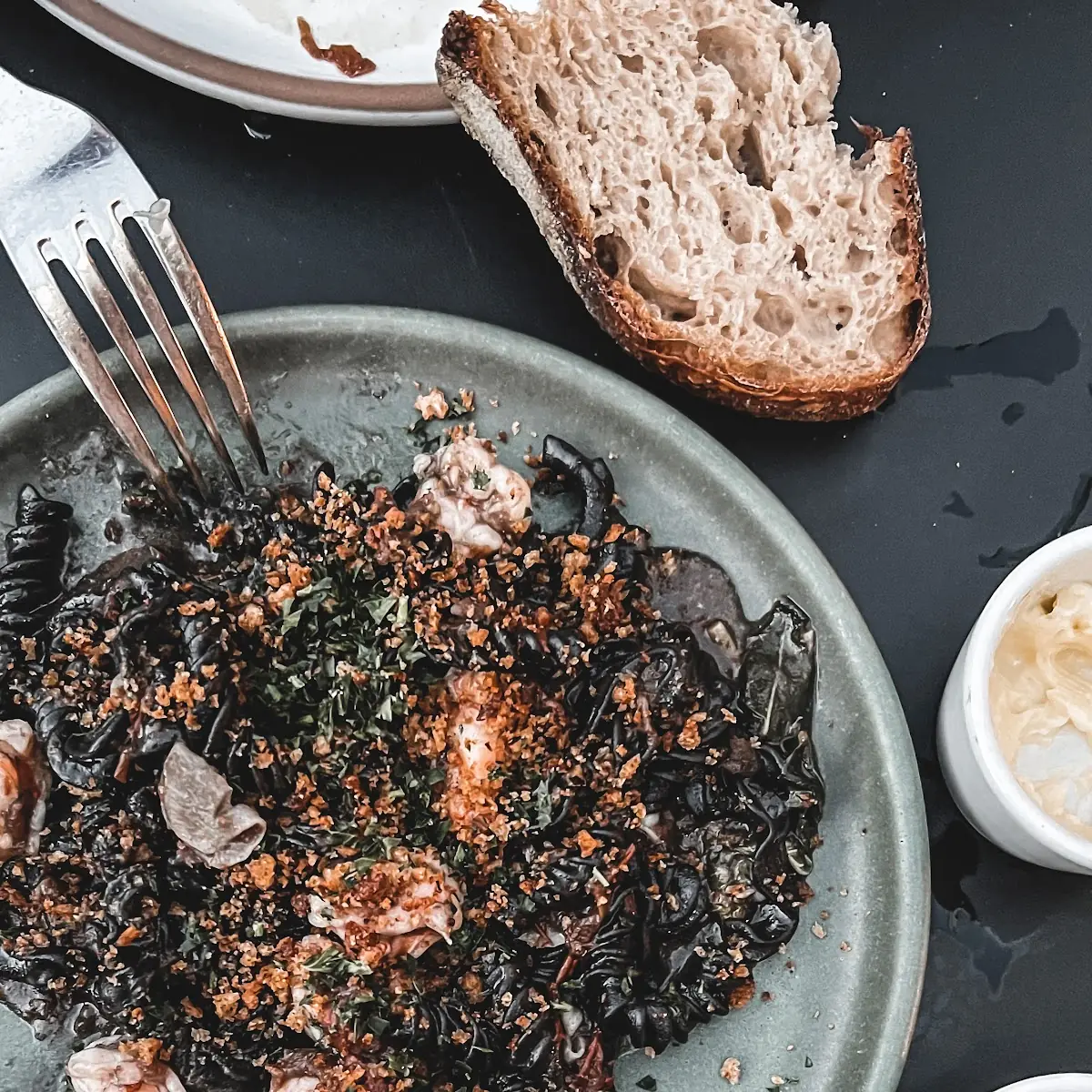 Squid Ink Pasta with Shrimps