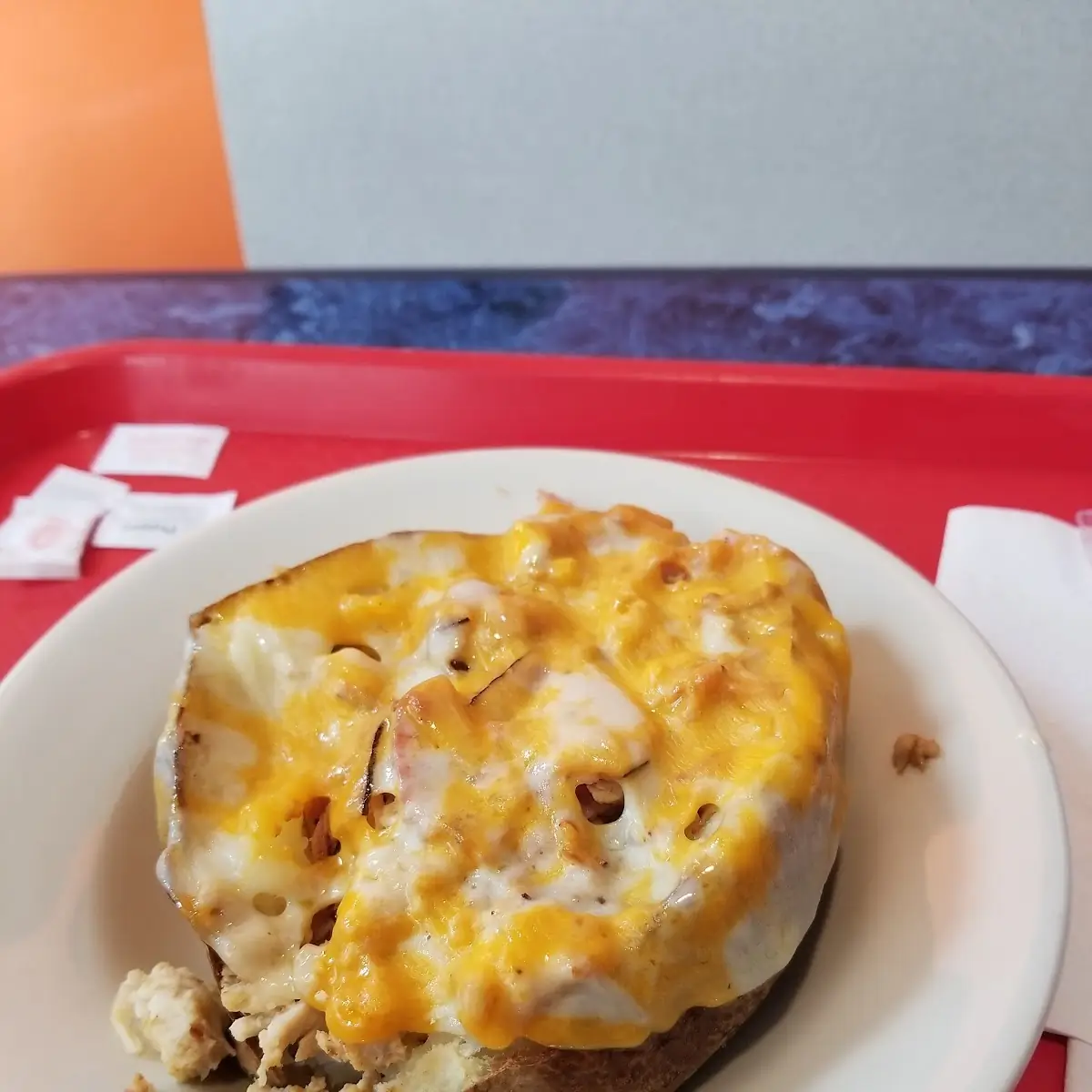 Baked Potato with Ham and Cheese