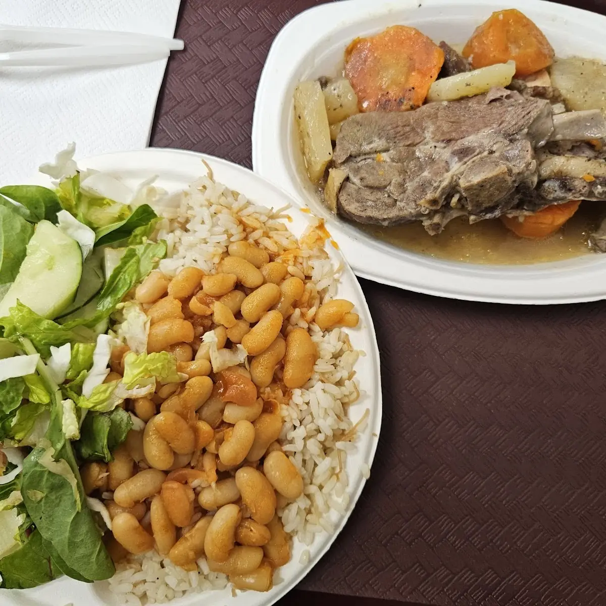 Beef Shank with Rice Beans and Salad