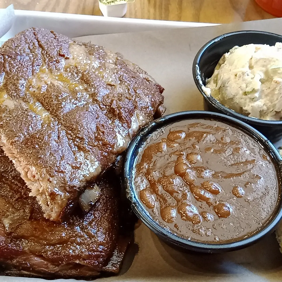 10 Bone Spare Ribs Potato Salad & Baked Beans