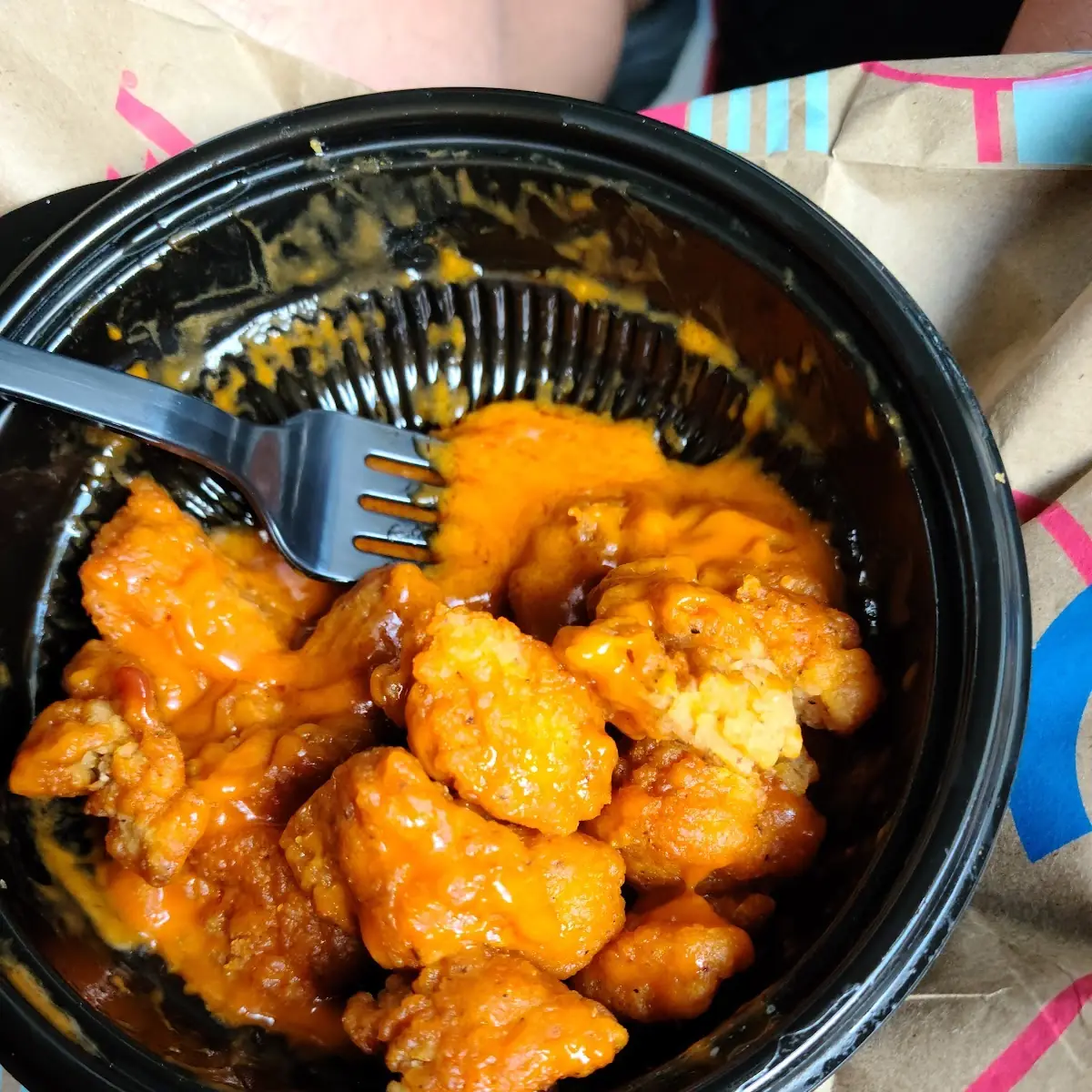 Popcorn Chicken with Buffalo Sauce