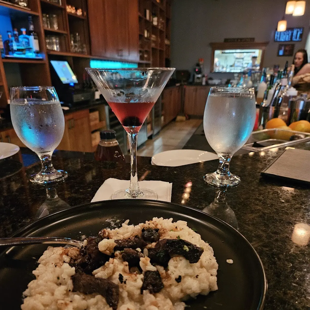 Risotto with Bourbon Marinated Rib Eye