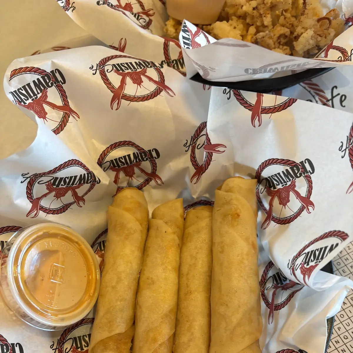 Fried Egg Rolls with Dip