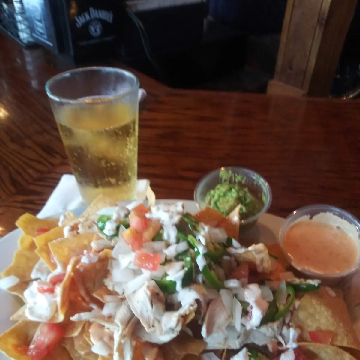 Chicken Nachos and Bud Light