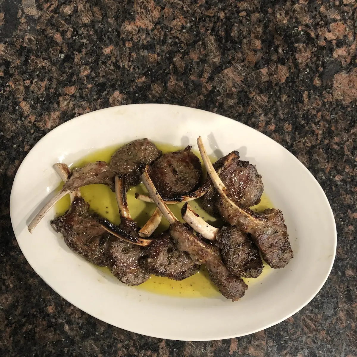 Broiled Lamb Chops with Rice and Potato
