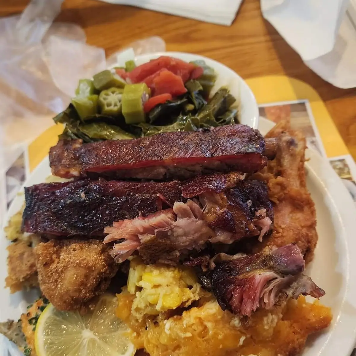 Sausage Links Bacon Fried Chicken Pork Chops Southern Fried Fish