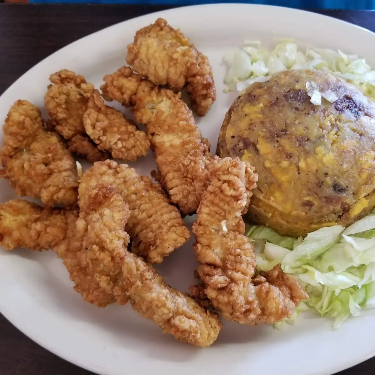 Mofongo with Chicken Nuggets