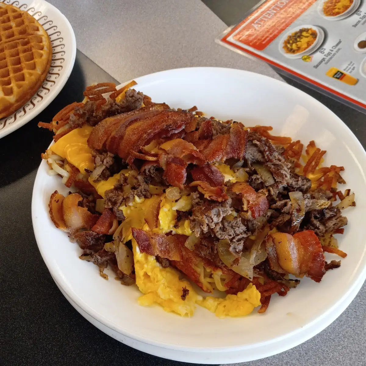 Cheesesteak Hash Brown with Bacon Bowl