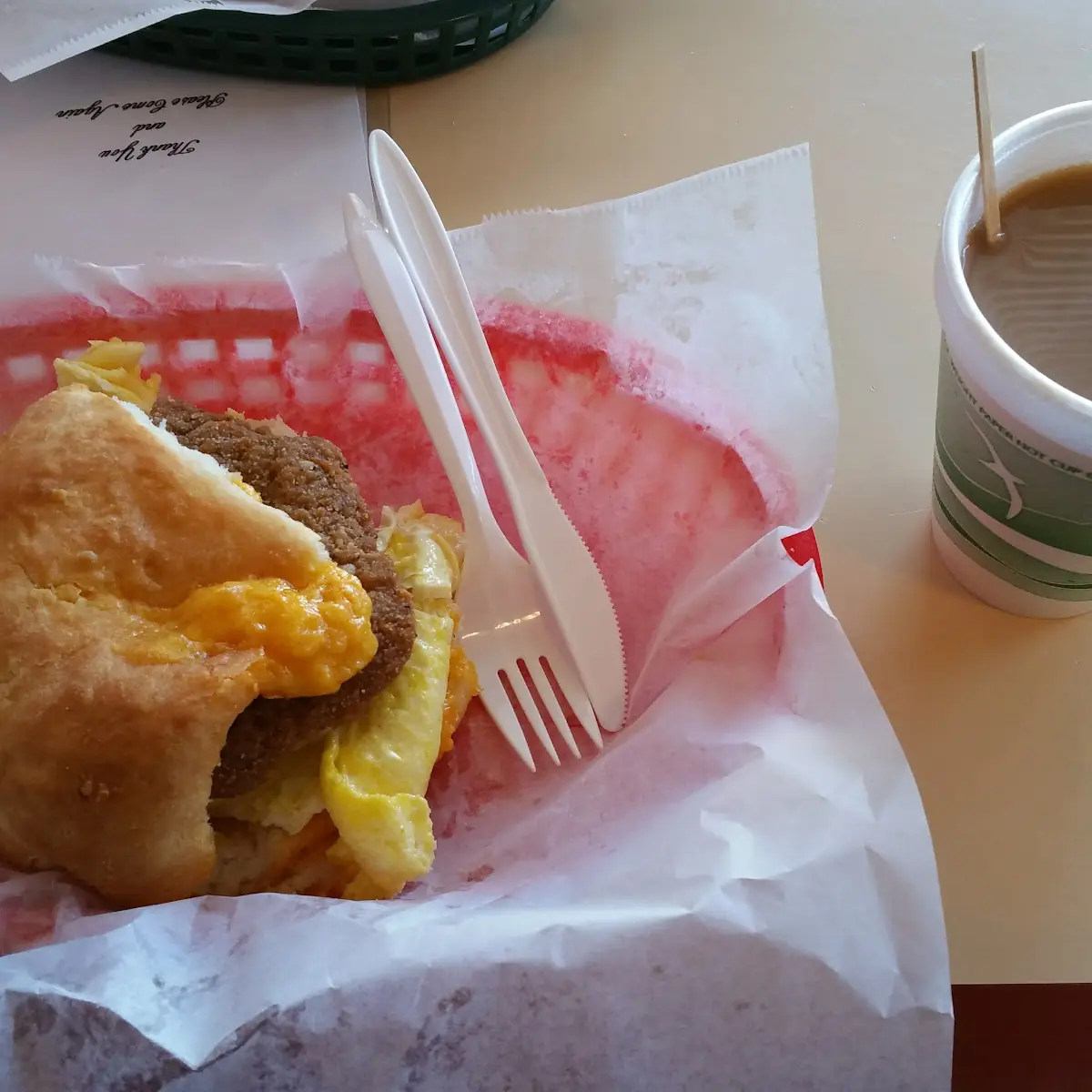 Steak Egg and Cheese Biscuit