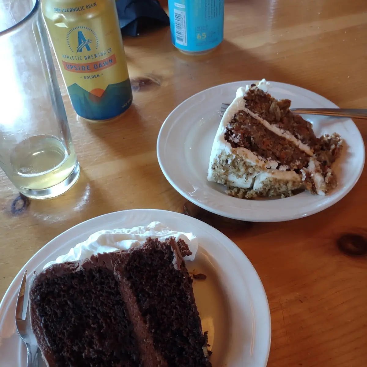 Chocolate Cake and Carrot Cake Slice
