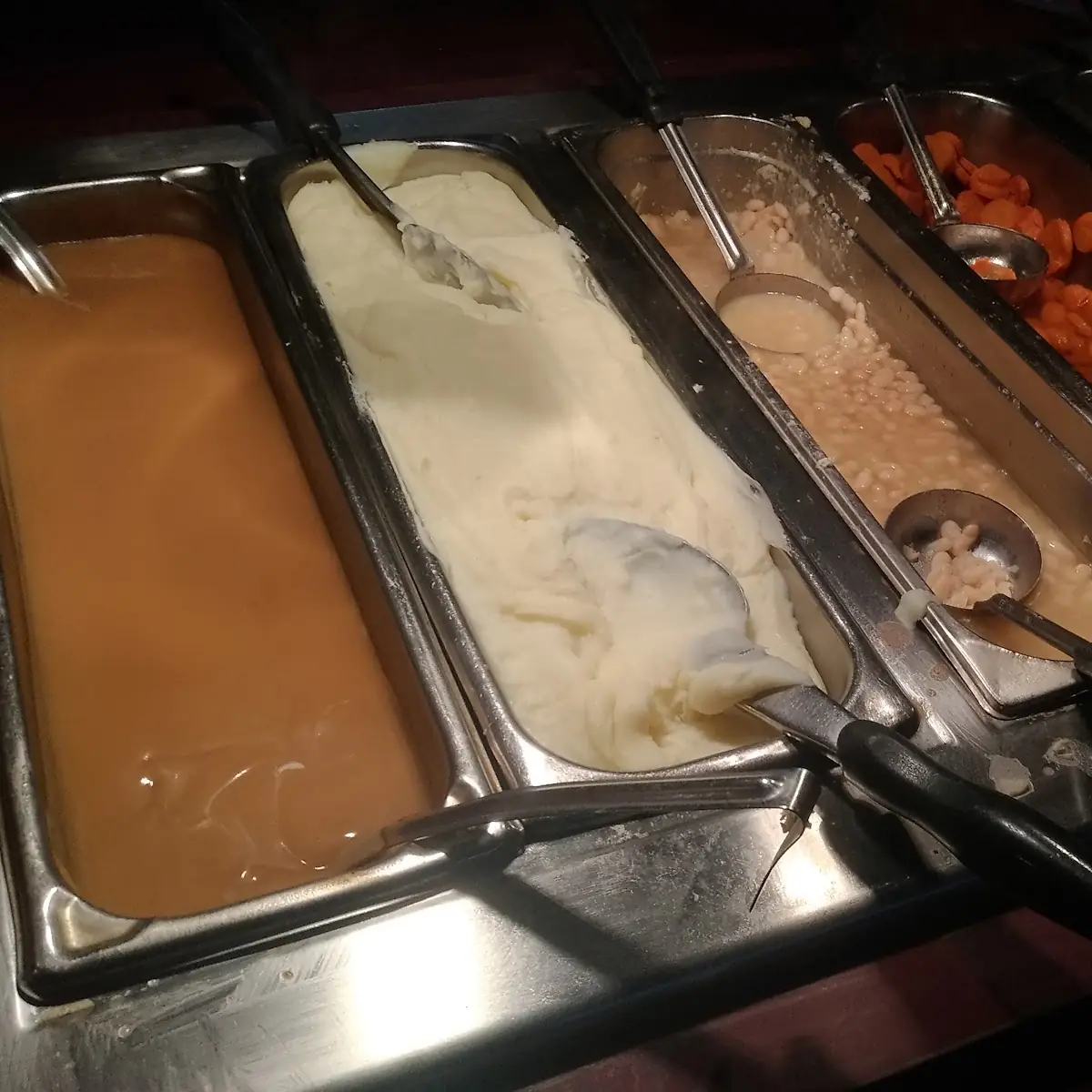 Beans Mashed Potatoes and Gravy