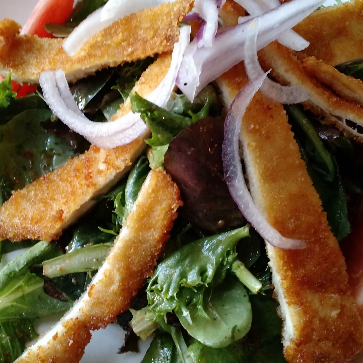Arugula Salad with Breaded Chicken