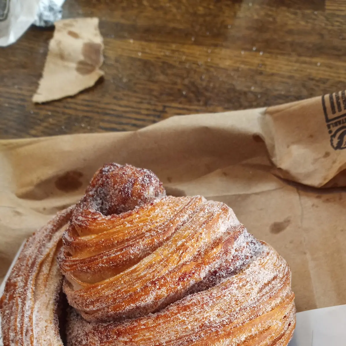 Cinnamon Sugar Cruffin with Raspberry
