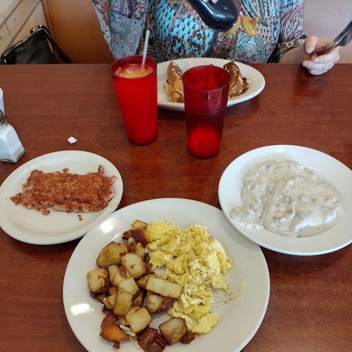 It's Corned Beef Hash and Sausage Biscuit with Scrambled Eggs