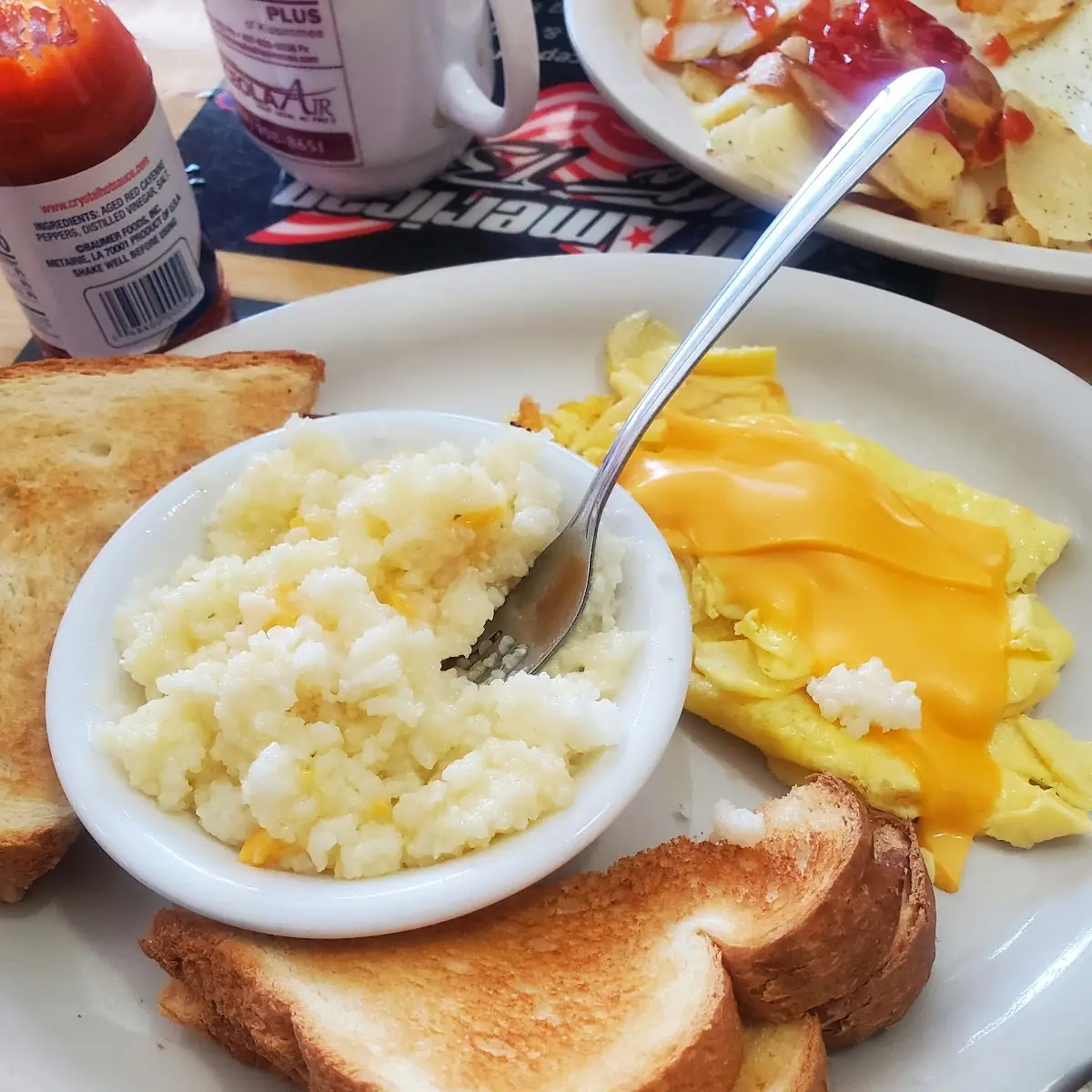 Grits Toast Scrambled Eggs