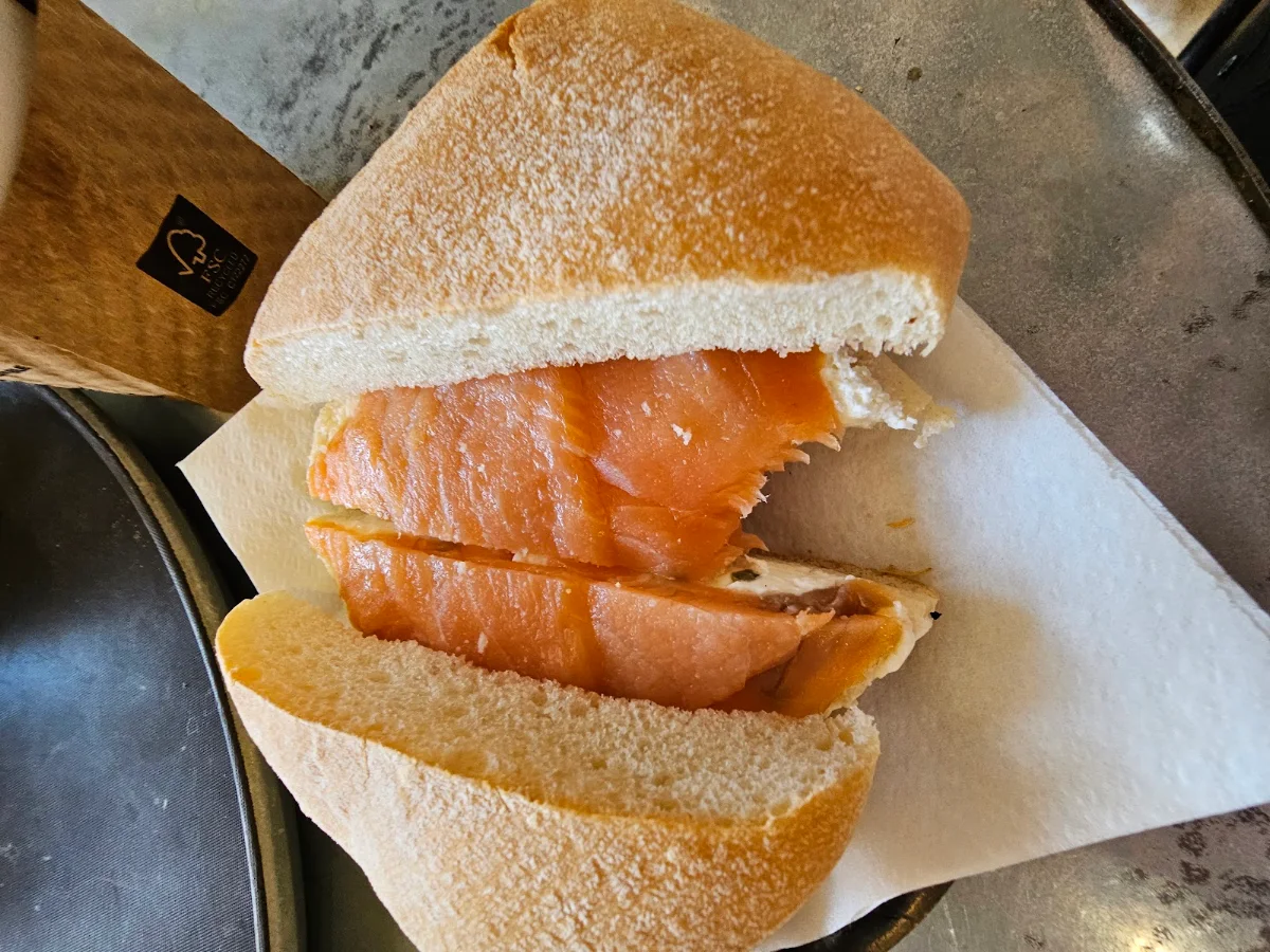 Smoked Salmon Cream Cheese & Caper Breakfast Sandwich