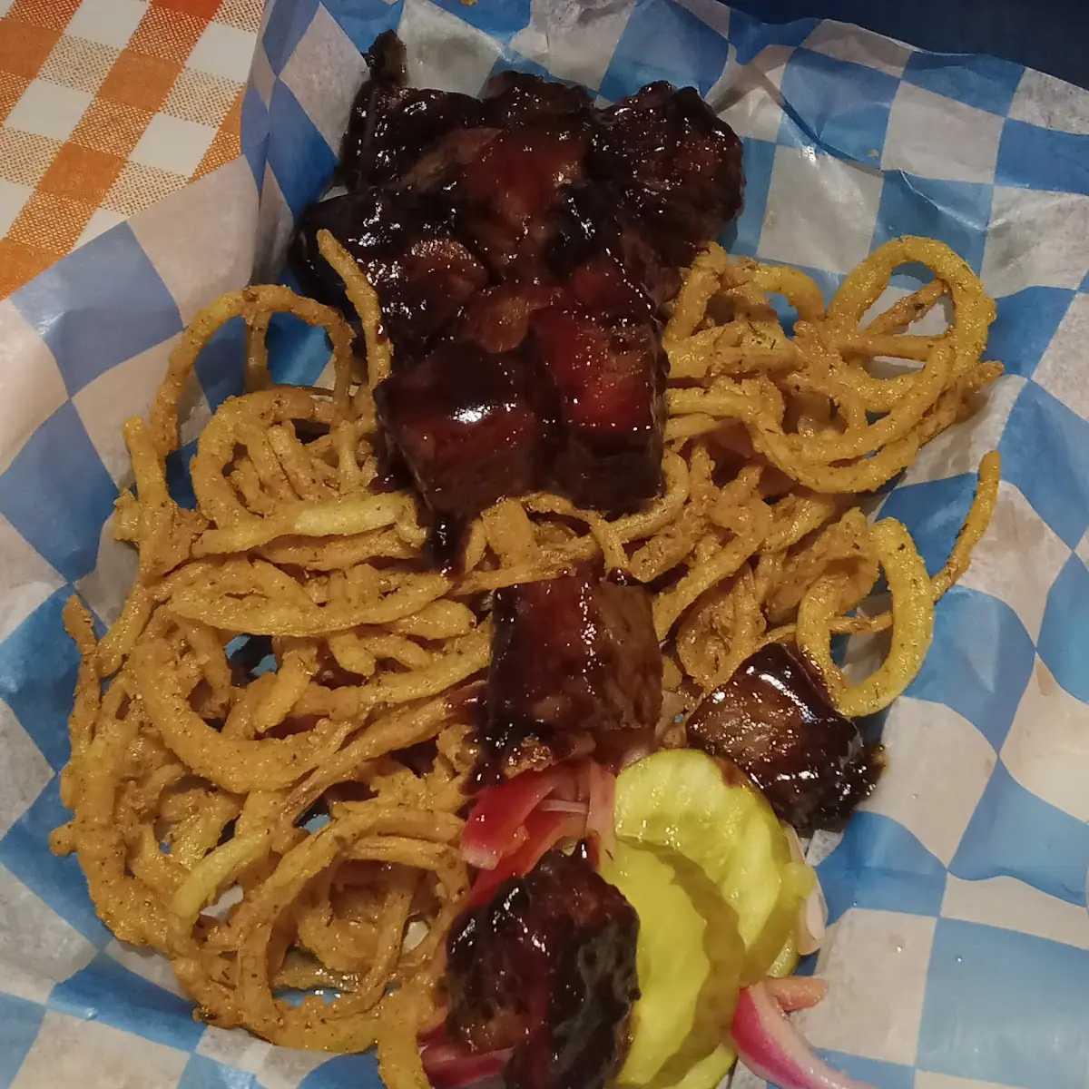BBQ Pork End and French Fried Onions