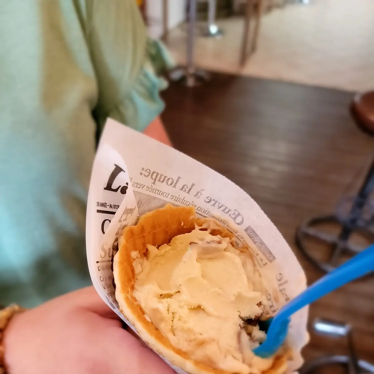 Butter Pecan in a Waffle Cone