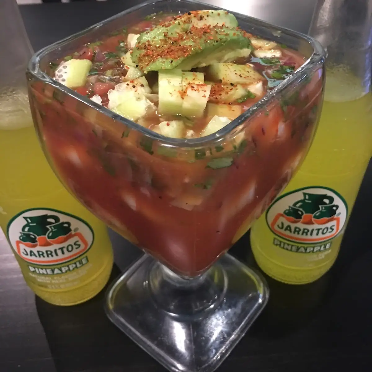 Shrimp Cocktail and Ceviche Tostada