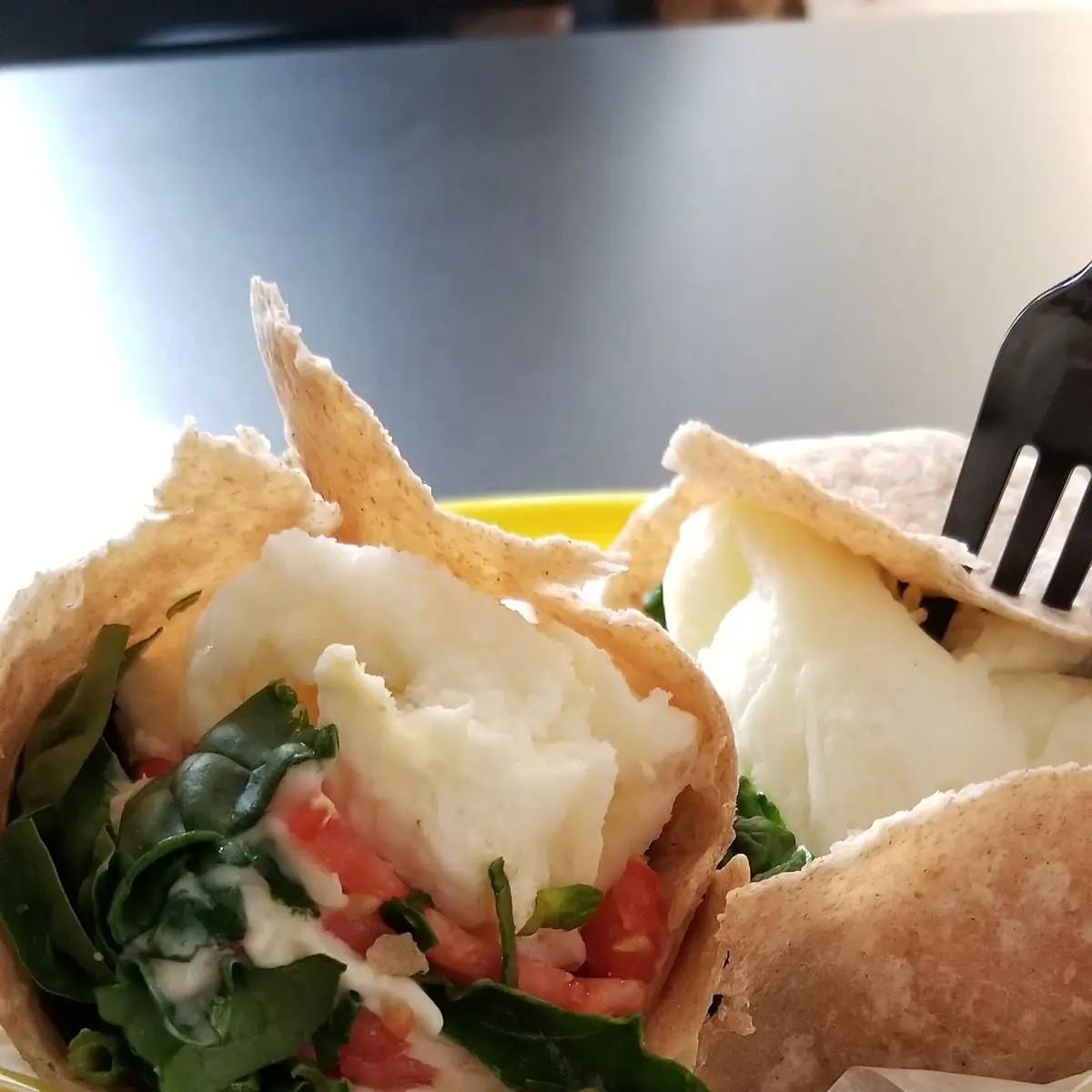 Egg White Tomato Spinach and Cheese Breakfast Wrap
