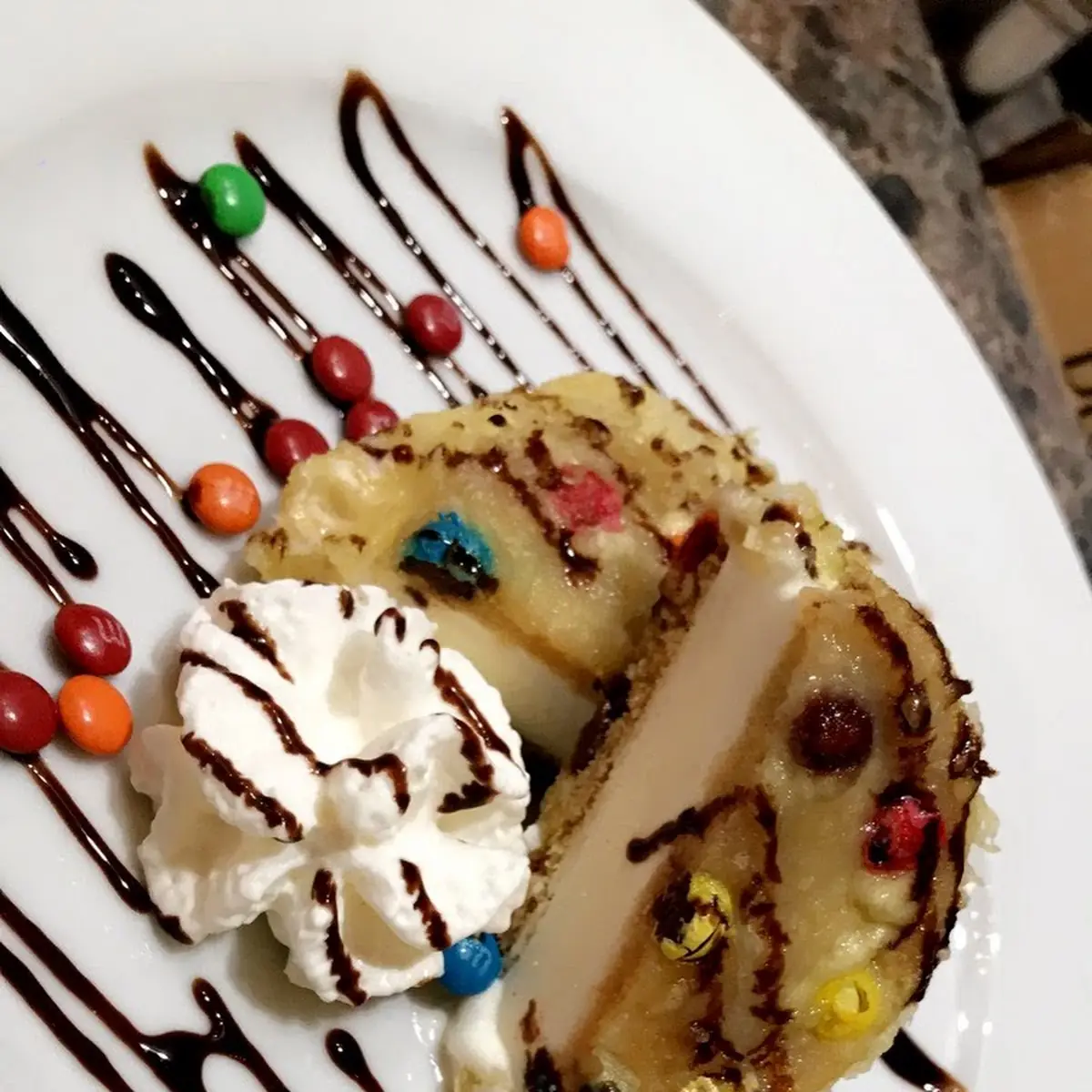 Fried M&M Ice Cream Sandwich