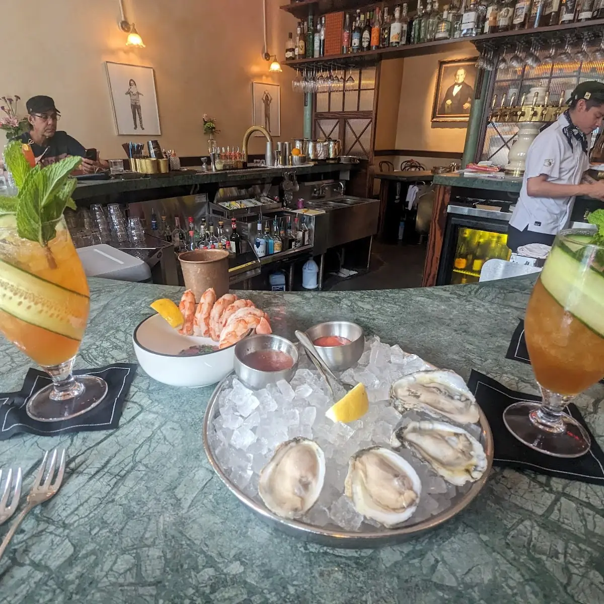 Oysters and Pimm's Cup