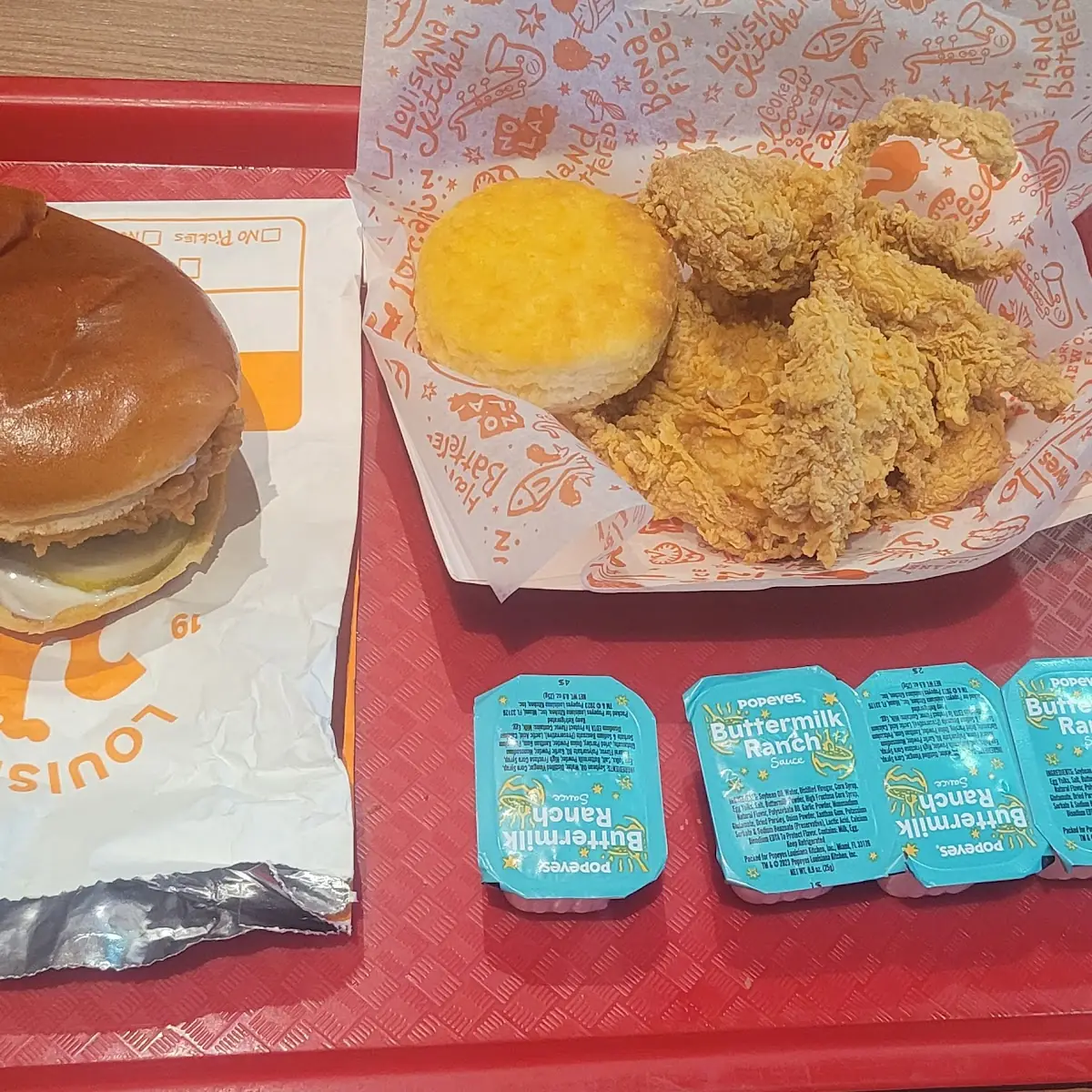 Chicken Sandwich Left 3 PC Tenders Right