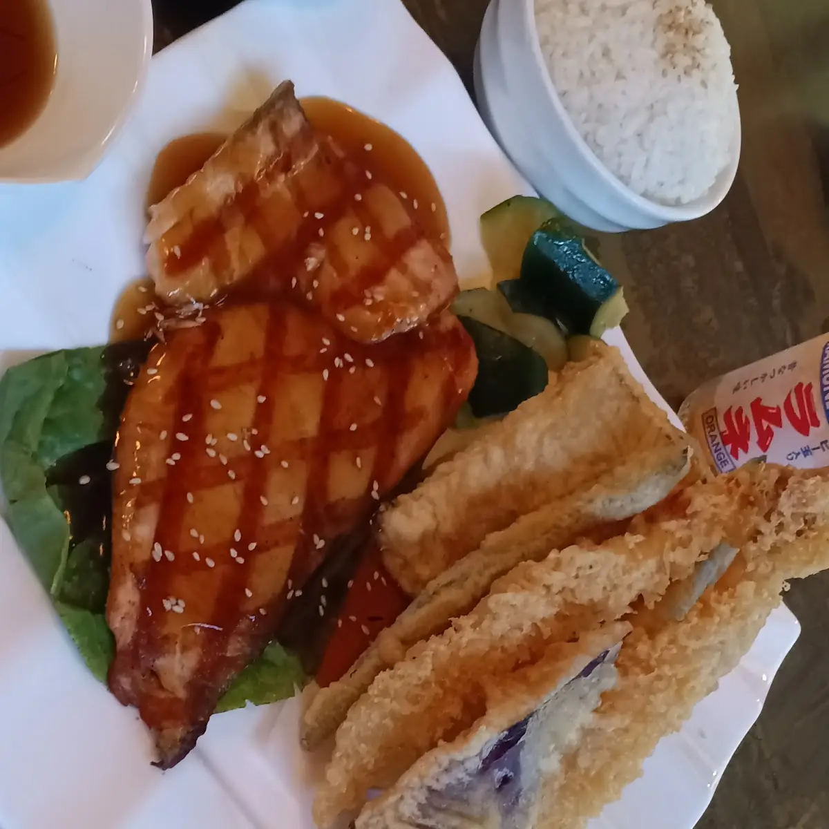 Salmon Teriyaki Mixed Tempura
