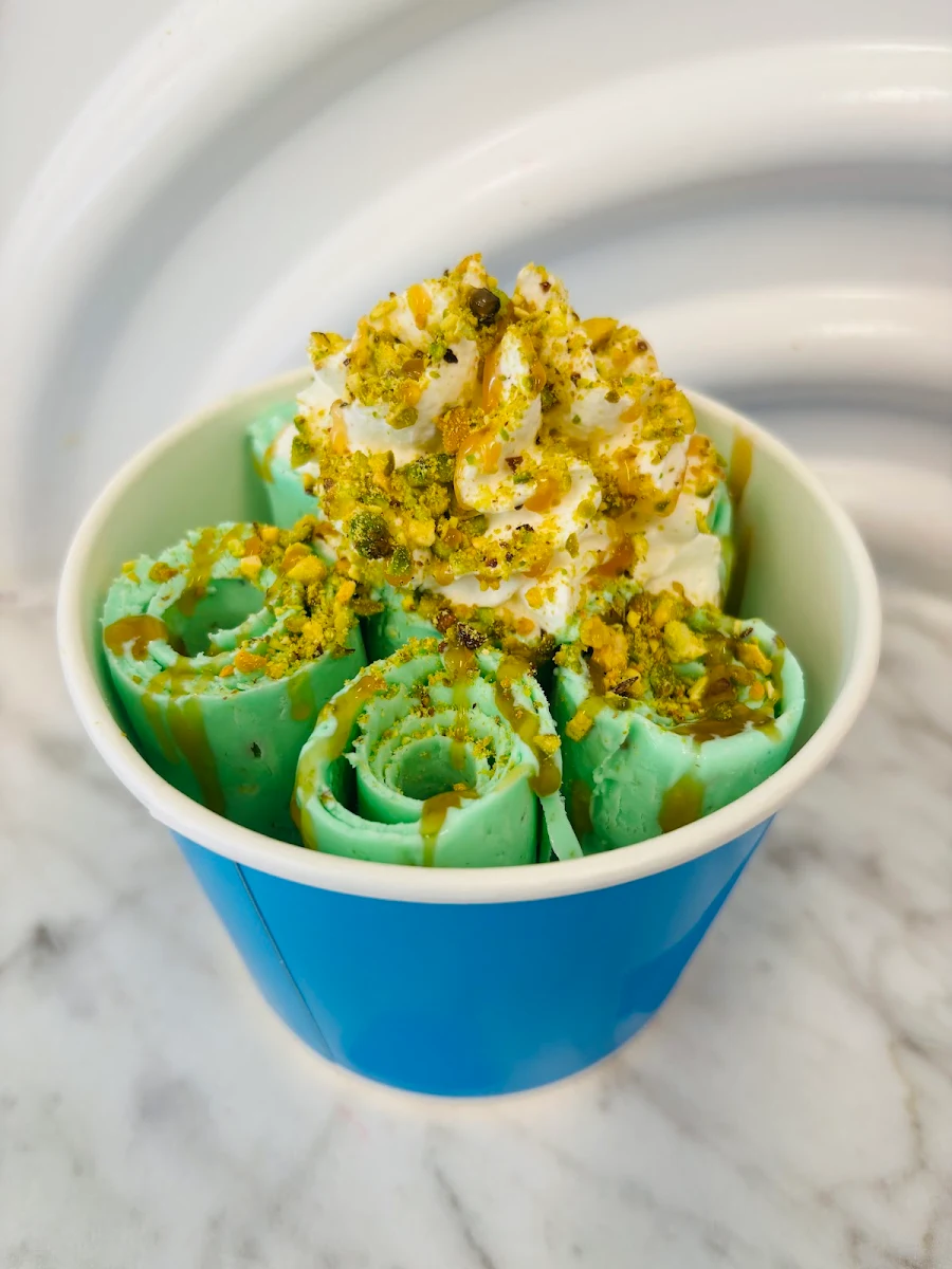 Pistachio Rolled Ice Cream