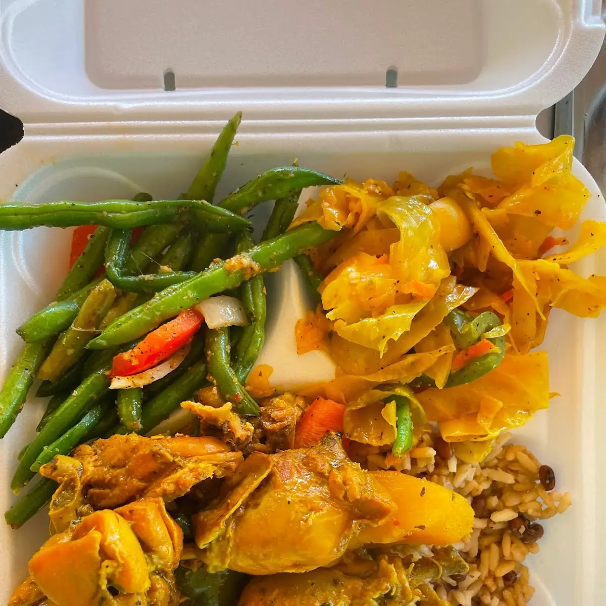 Stewed Chicken with Rice and Peas