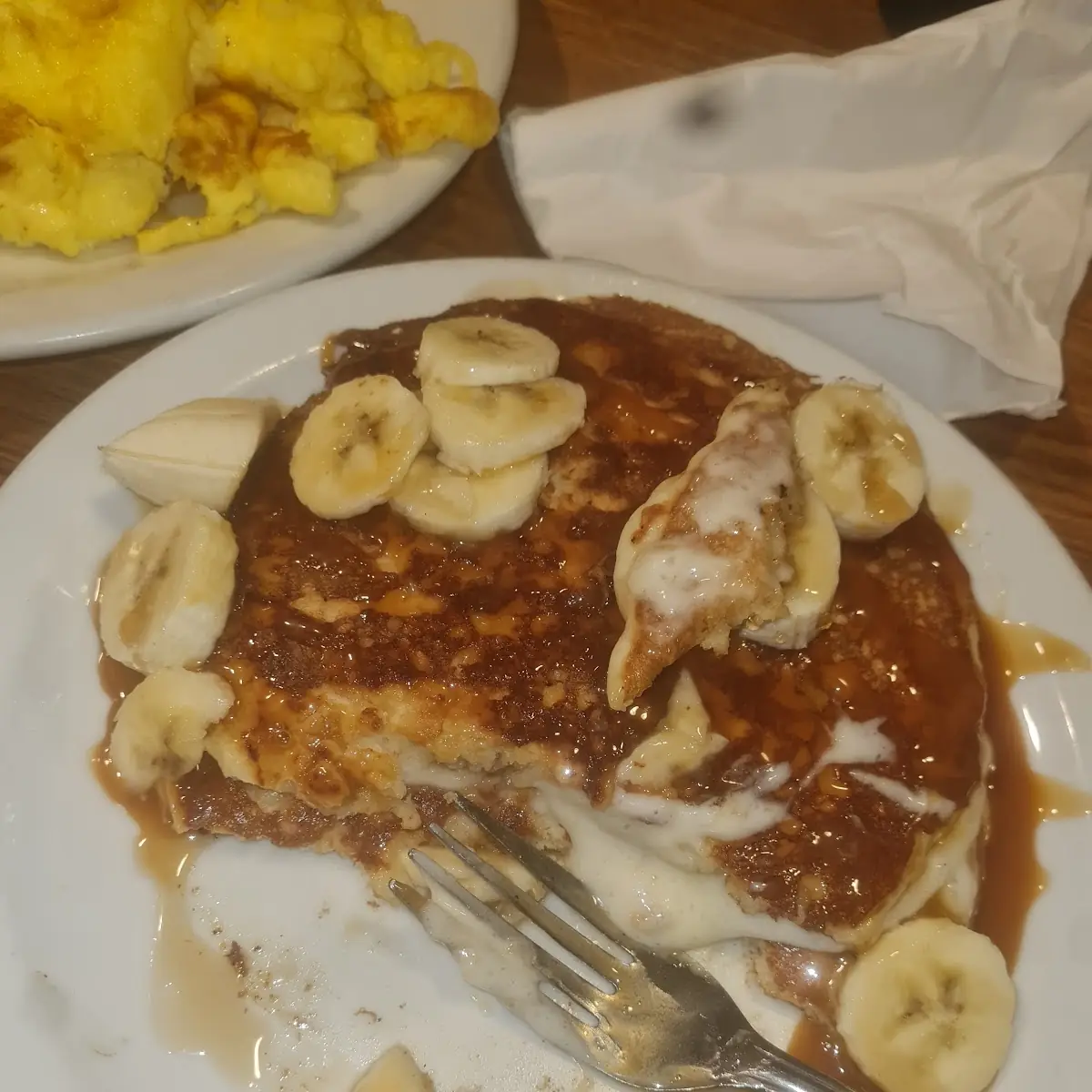 Salted Caramel Banana Pancakes
