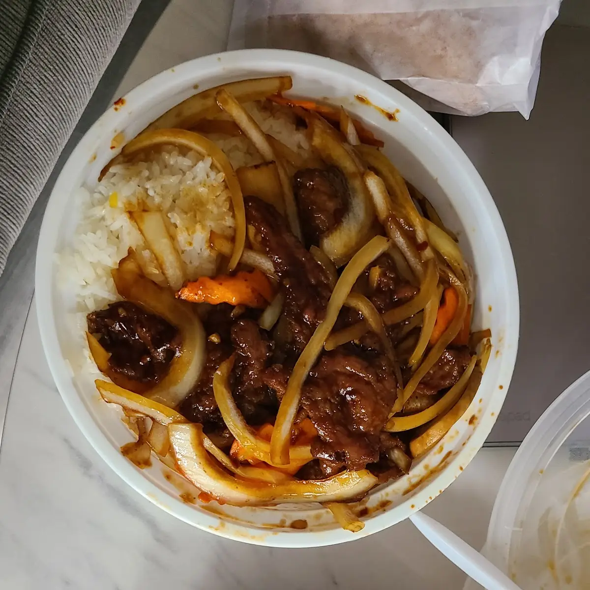 Mongolian Beef and Veggie Chow Fun