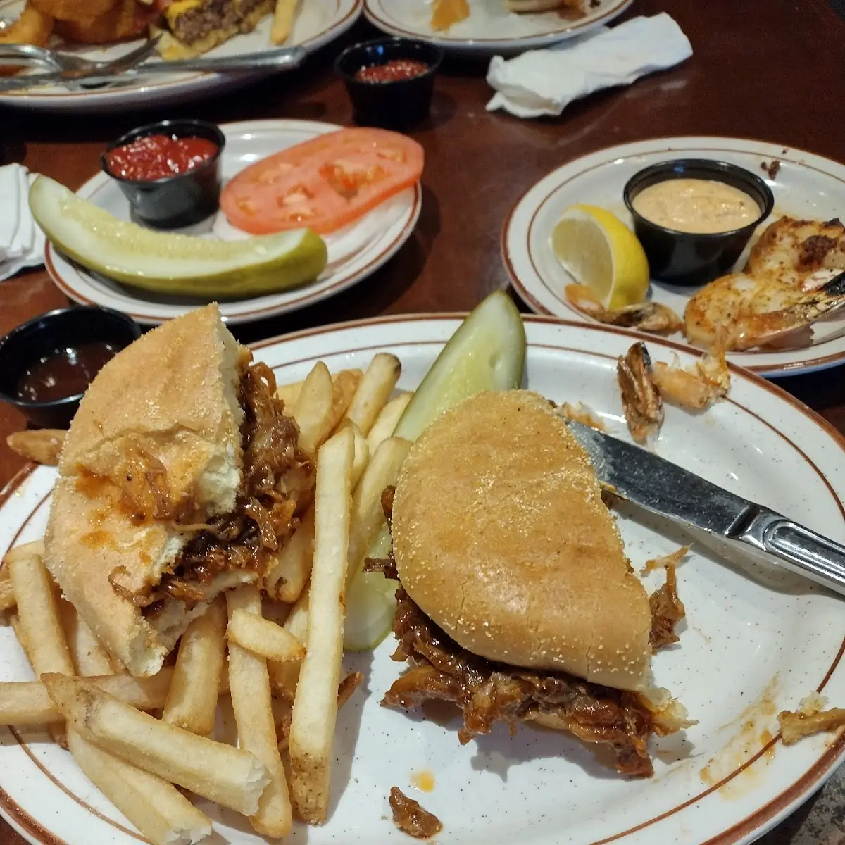 Pulled Pork Sandwich and Fries