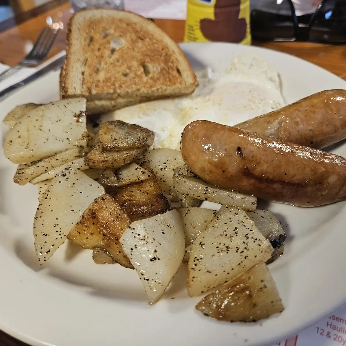 Eggs Home Fries Toast & Meat
