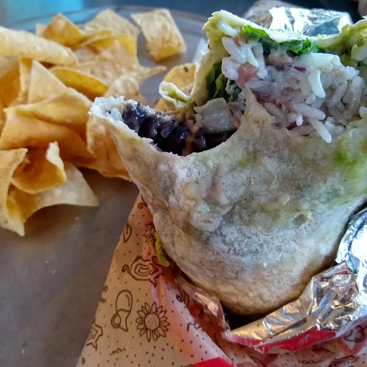 Carne Asada Burrito with Chips