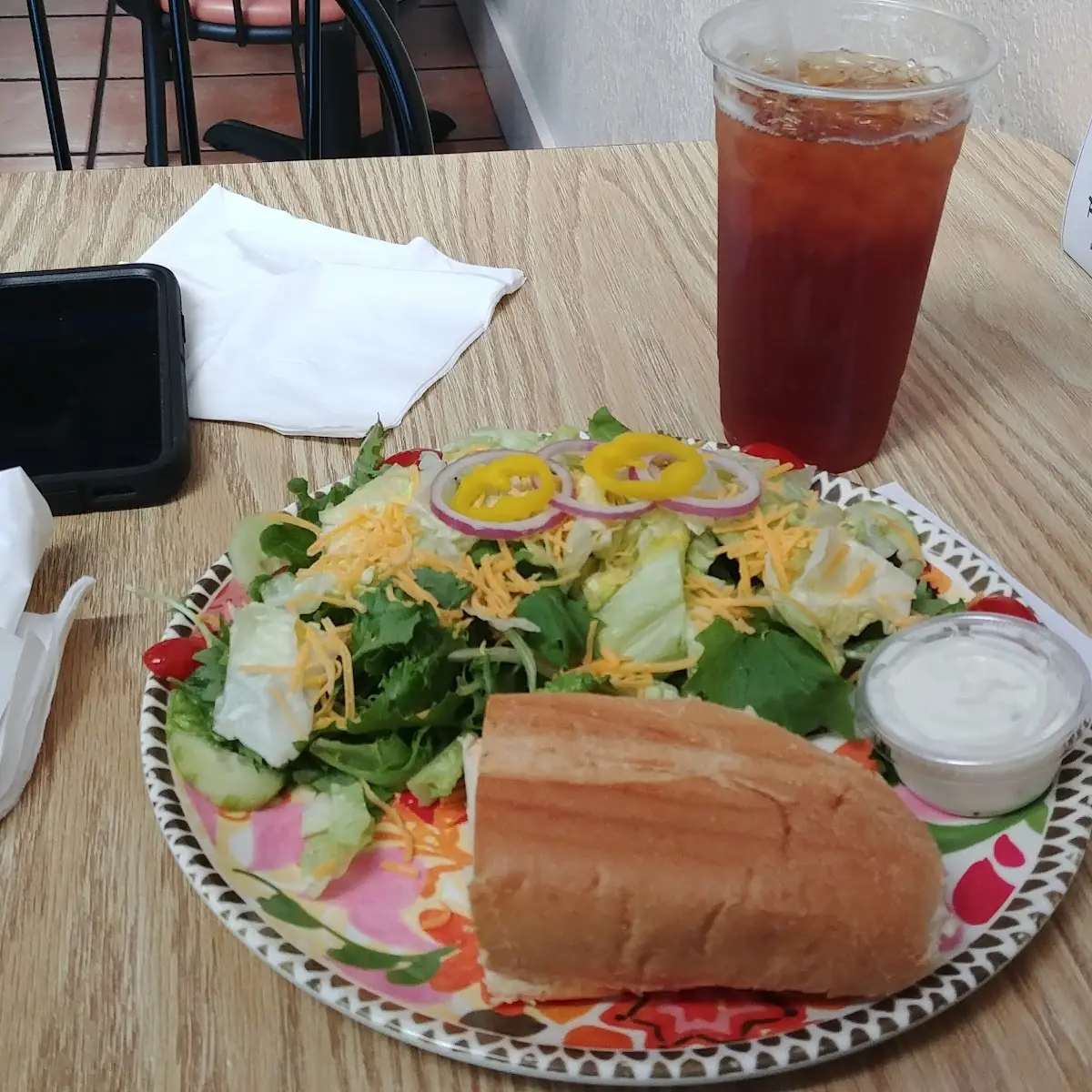 Half Hot Italian Sub and Salad