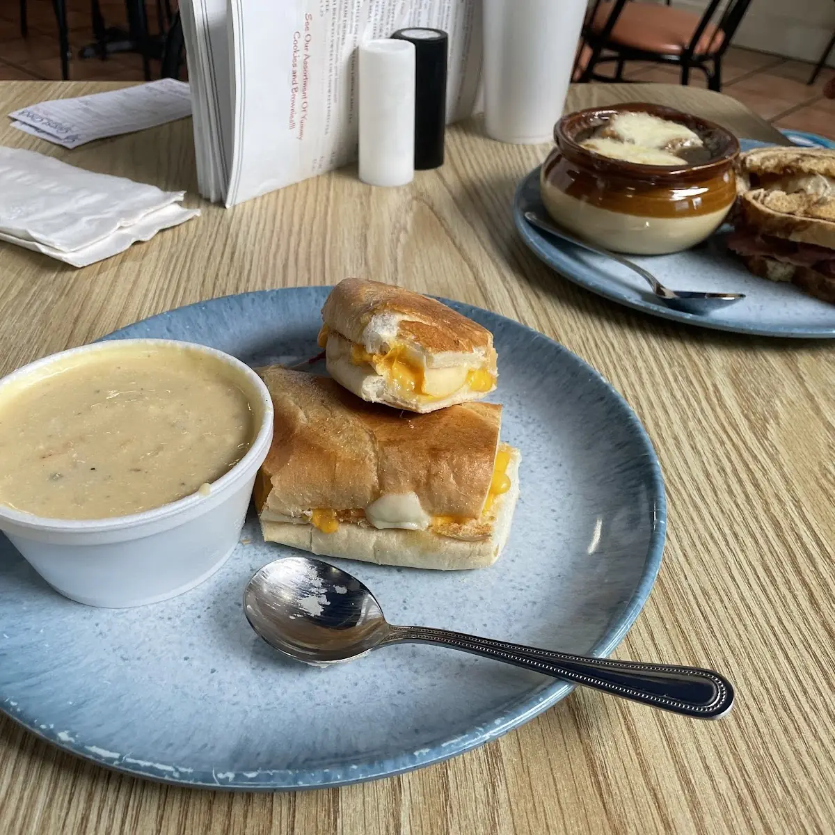 Potato Soup and Grill Cheese