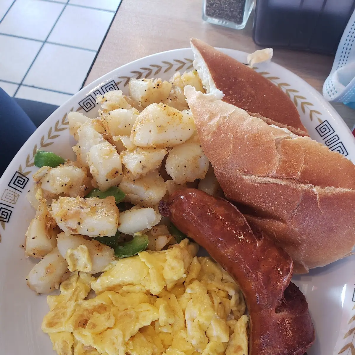 Two Eggs and Toast with Sausage