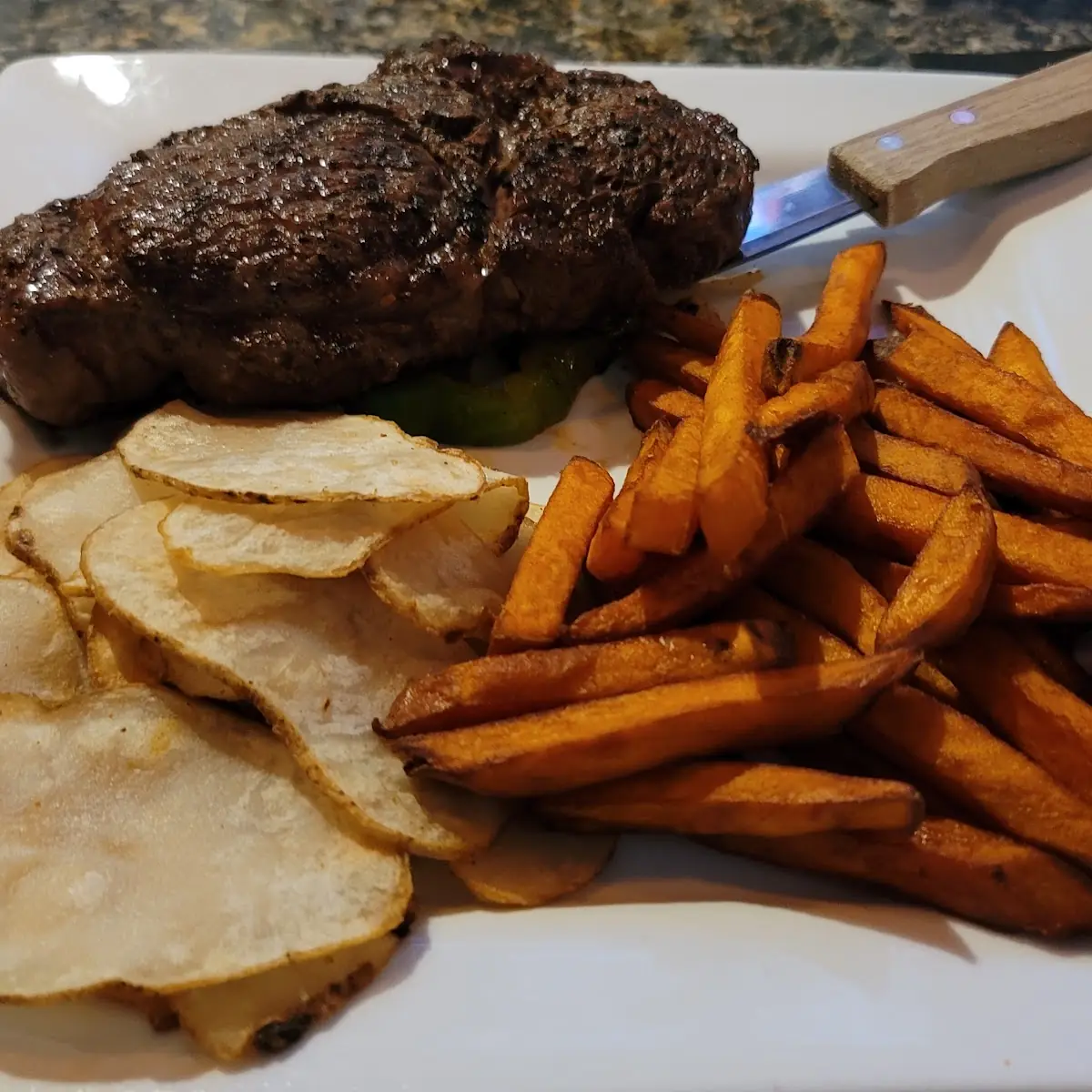 Steak with Sweet Potato Fries