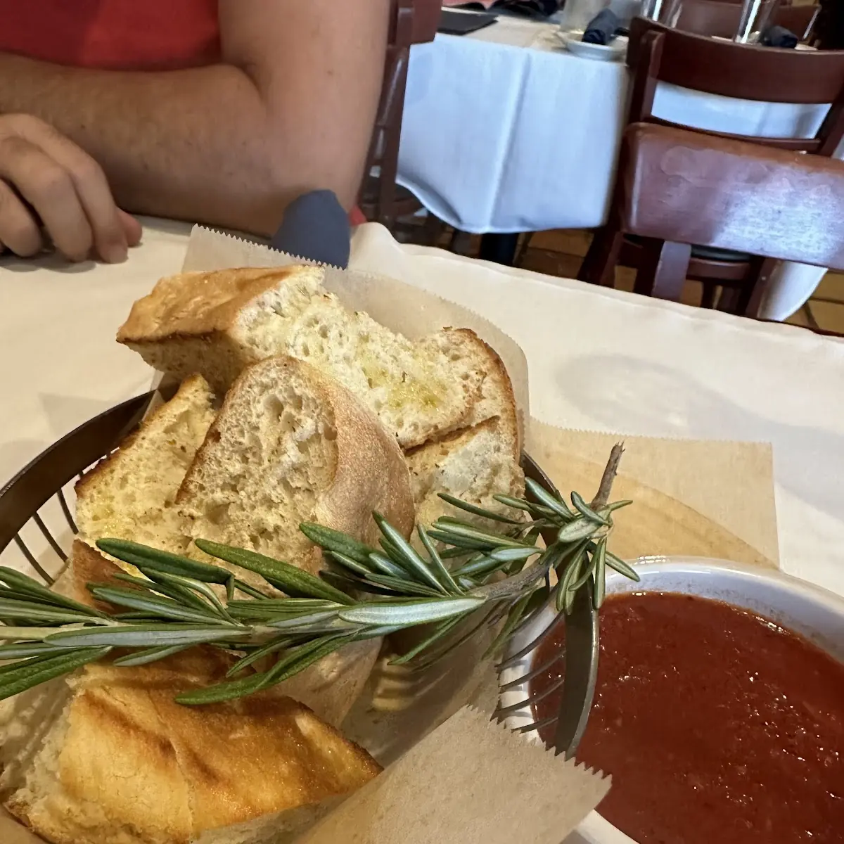 Rosemary Bread with Marinara Sauce